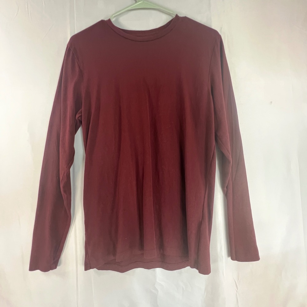 Old Navy Soft-Washed Long Sleeve T-Shirt Mens Small Burgundy Maroon Crewneck Tee